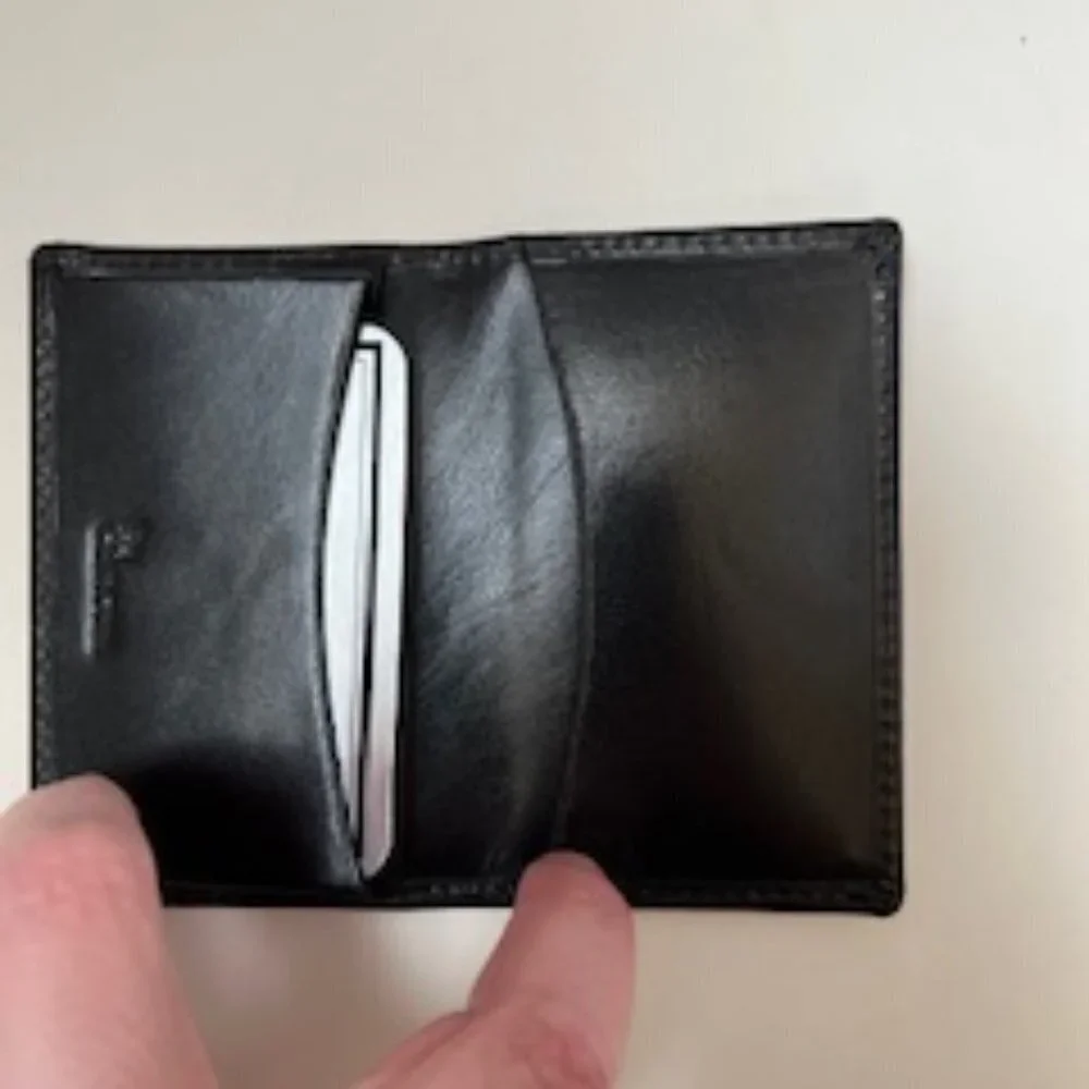 Winn International Slim Leather Card Case Black